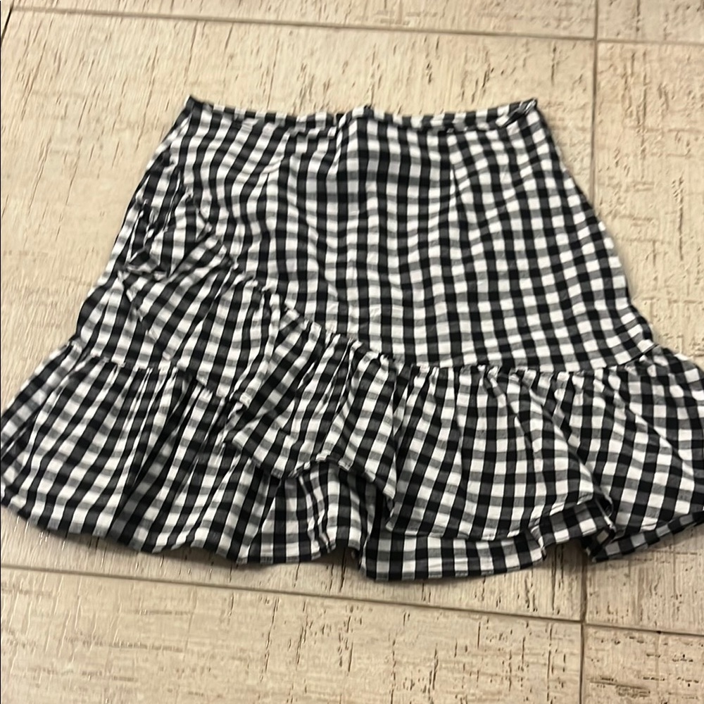 Necessary Clothing Asymmetrical Checkered Skirt